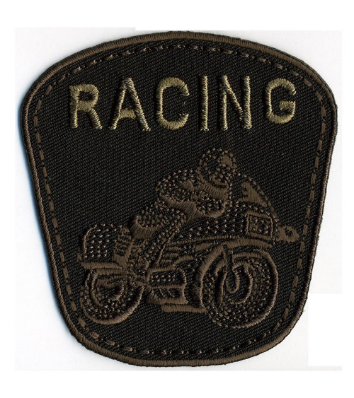 Set of 3 iron-on motorcycle racing badges black