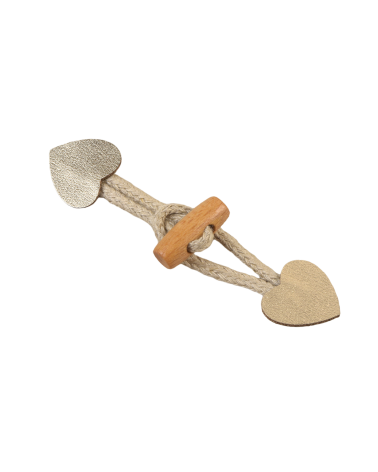 Set di 4 rane a cuore in similpelle dorata 2,4 cm x 10 cm