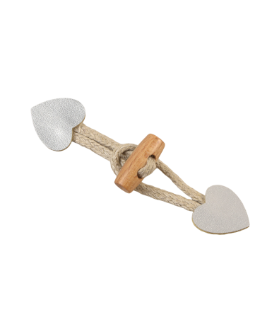 Set mit 4 silbernen Herzfröschen aus Kunstleder, 2,4 cm x 10 cm