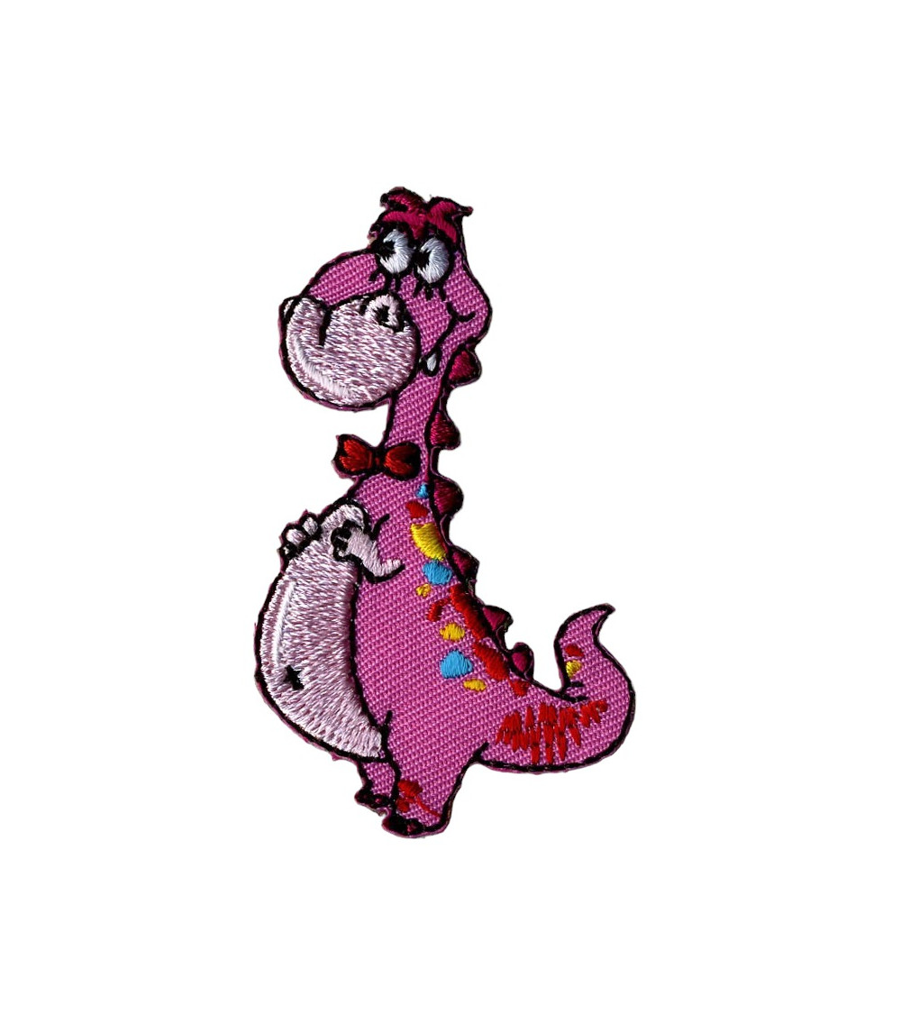 Set di 3 toppe termoadesive dinosauro rosa