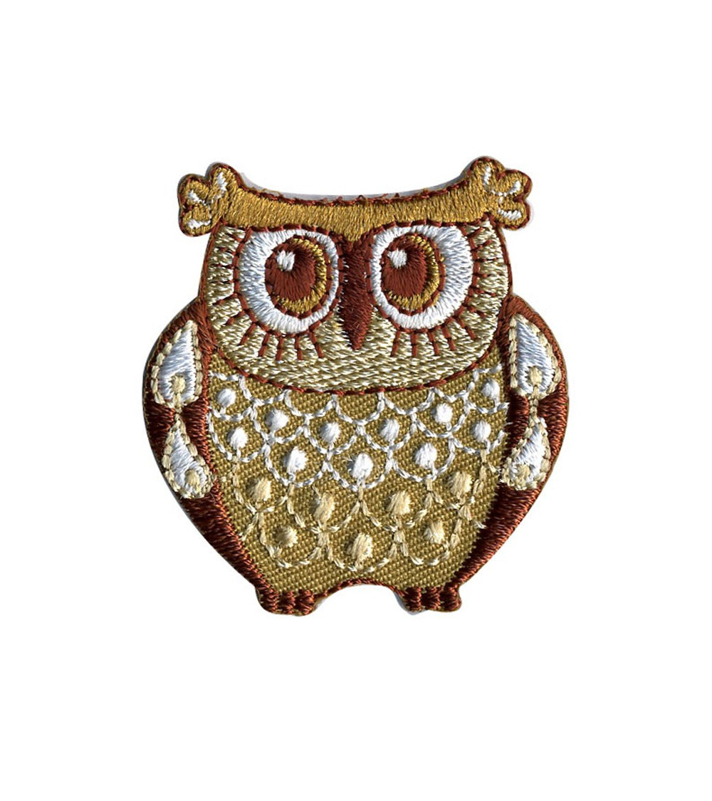 Set of 3 brown owl iron-on patches