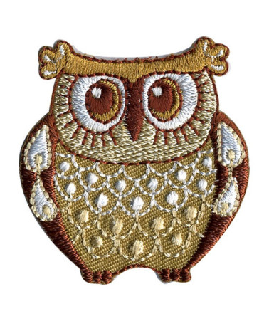 Set of 3 brown owl iron-on patches