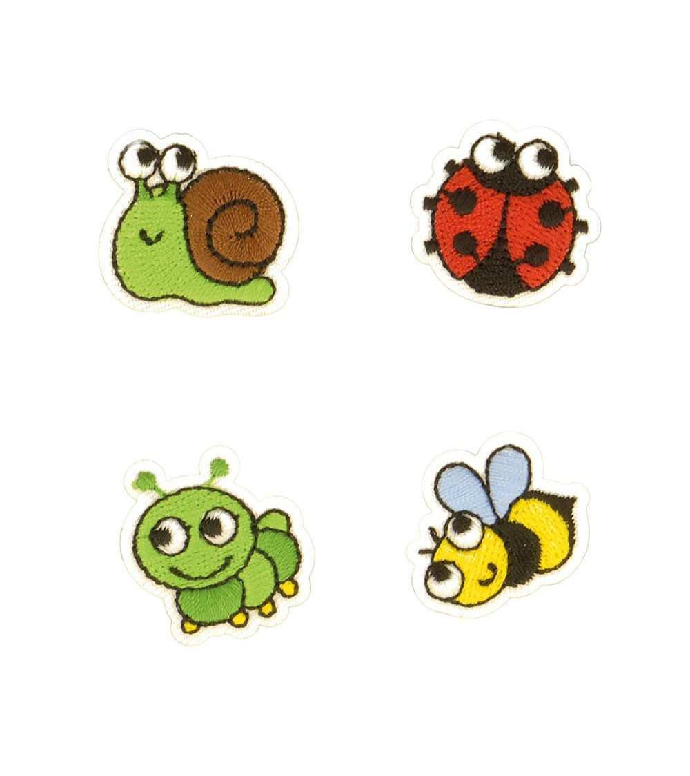 Carte de 4 écussons animaux terre 2cm