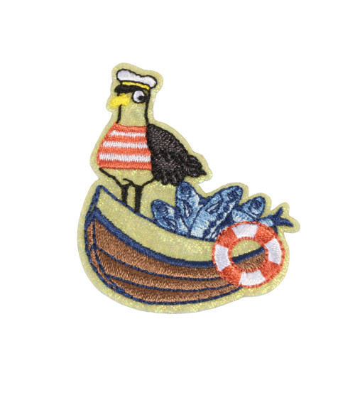 Set of 3 pelican ocean patches 5.5cm x 5cm