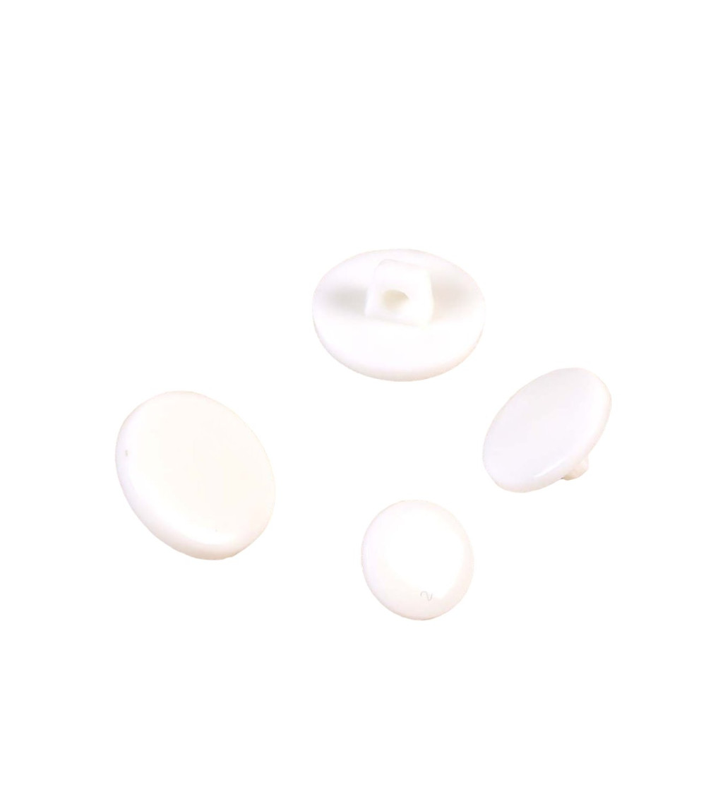 Lot de 6 boutons à queue nylon recylé blanc