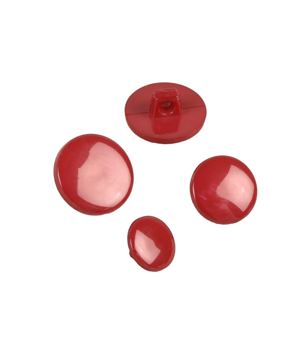 Lot de 6 boutons à queue nylon recylé rouge