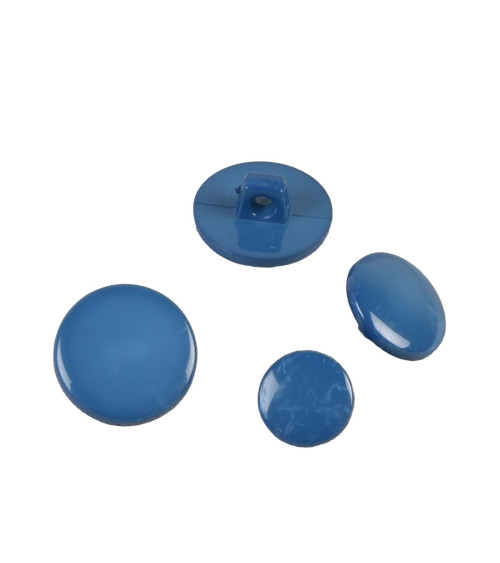 Set of 6 buttons with recycled nylon shank, petrol blue