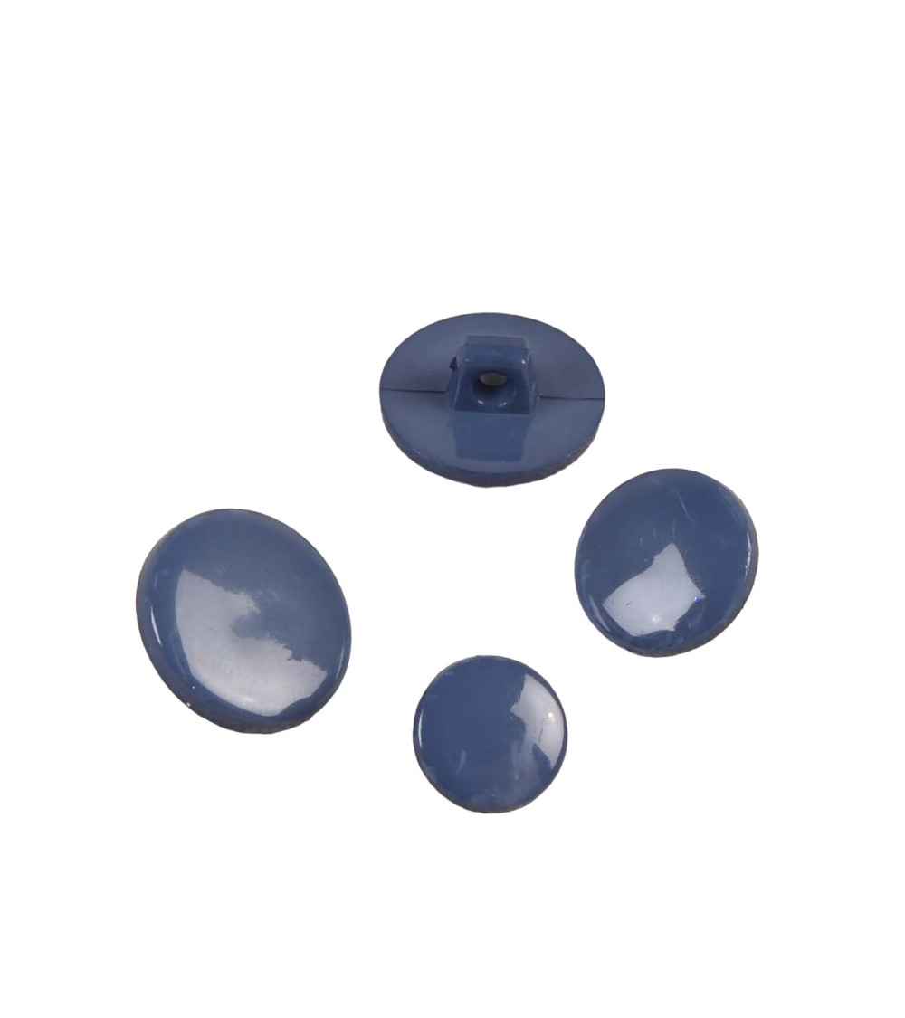 Lot de 6 boutons à queue nylon recylé bleu denim