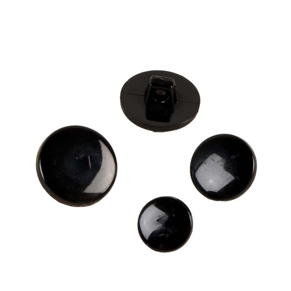 Lot de 6 boutons à queue nylon recylé noir
