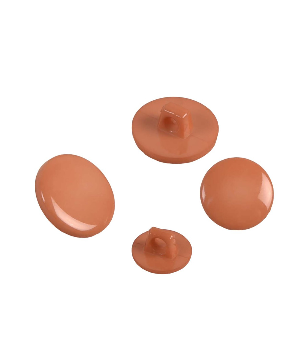 Set of 6 pumpkin orange recycled nylon shank buttons