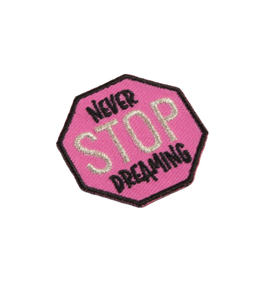 Never stop messages badge 4cm x 4cm