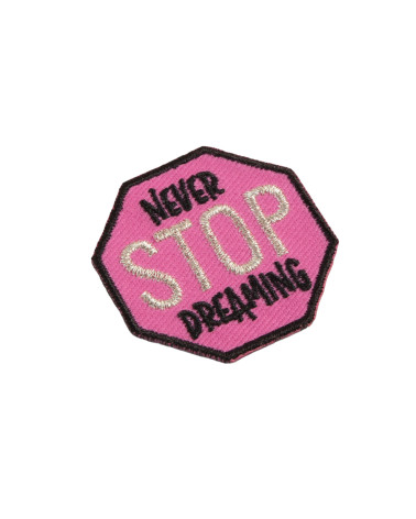 Never stop messages badge 4cm x 4cm