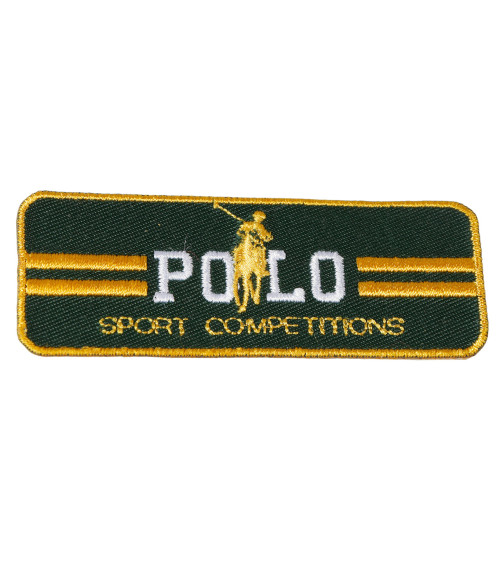 Green sport polo badge 3cm x 7cm