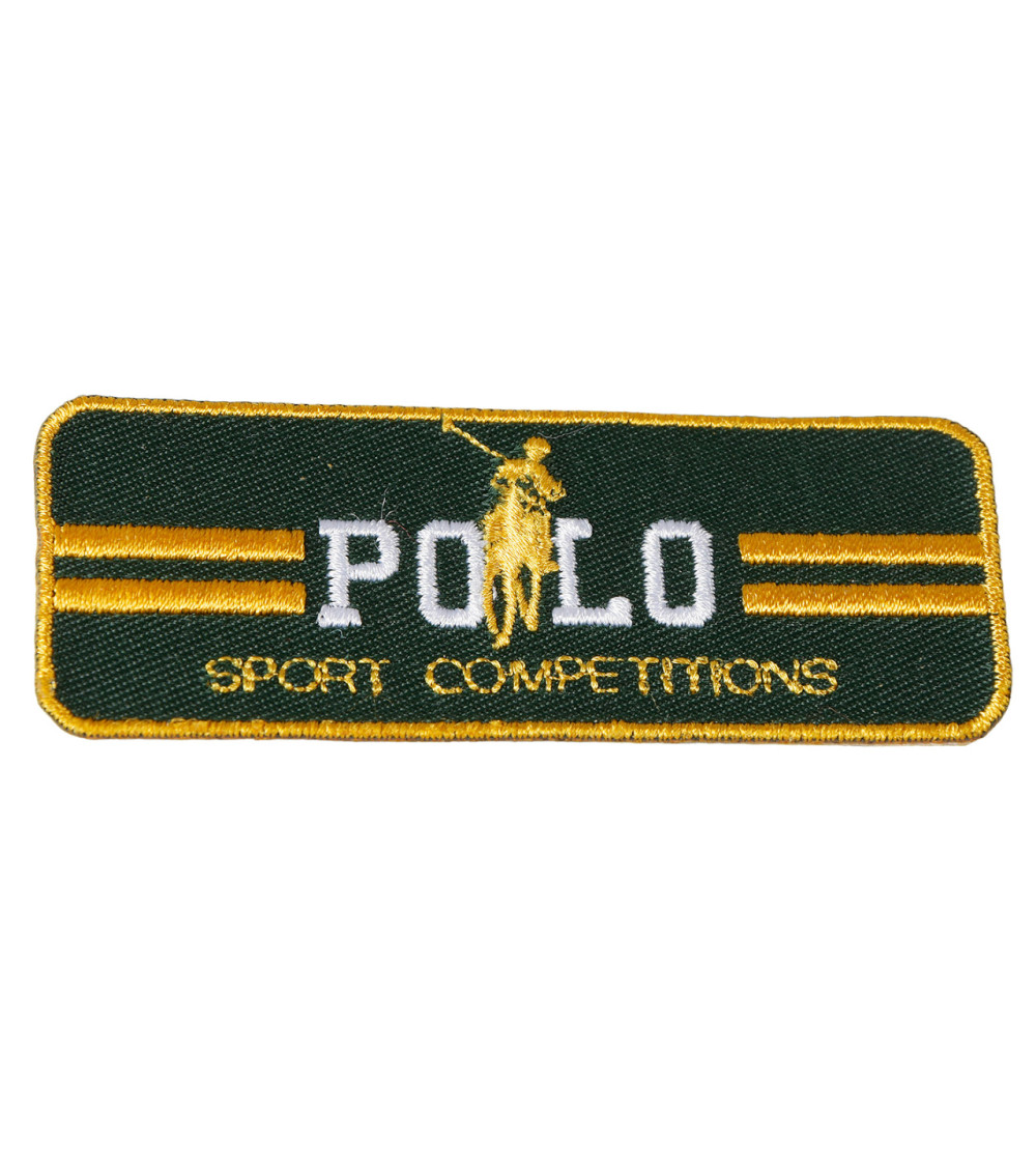 Green sport polo badge 3cm x 7cm