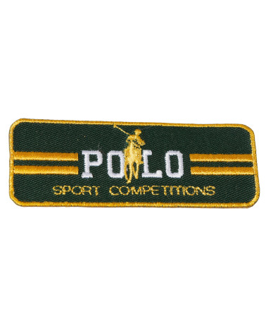 Green sport polo badge 3cm x 7cm