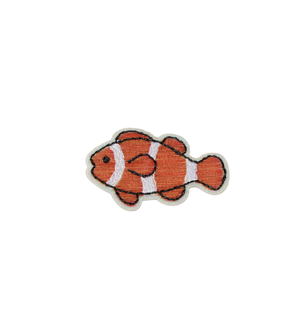 Lot de 3 écussons poisson paillettes poisson 2,5cm x 3,5cm