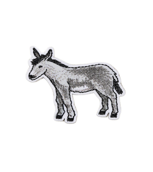 Gray donkey badge 4x4cm
