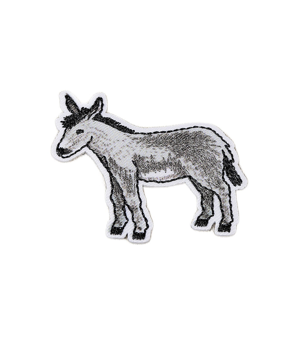 Gray donkey badge 4x4cm