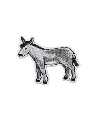 Set of 3 gray donkey badges 4x4cm