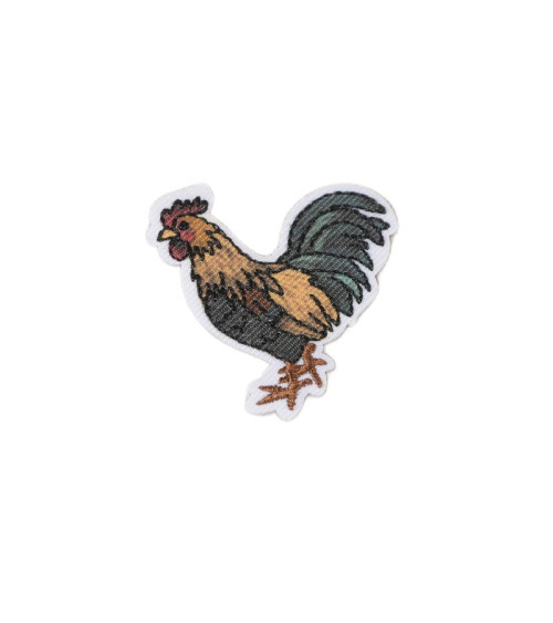 Lot de 3 écussons campagne coq 3,5x3,5cm