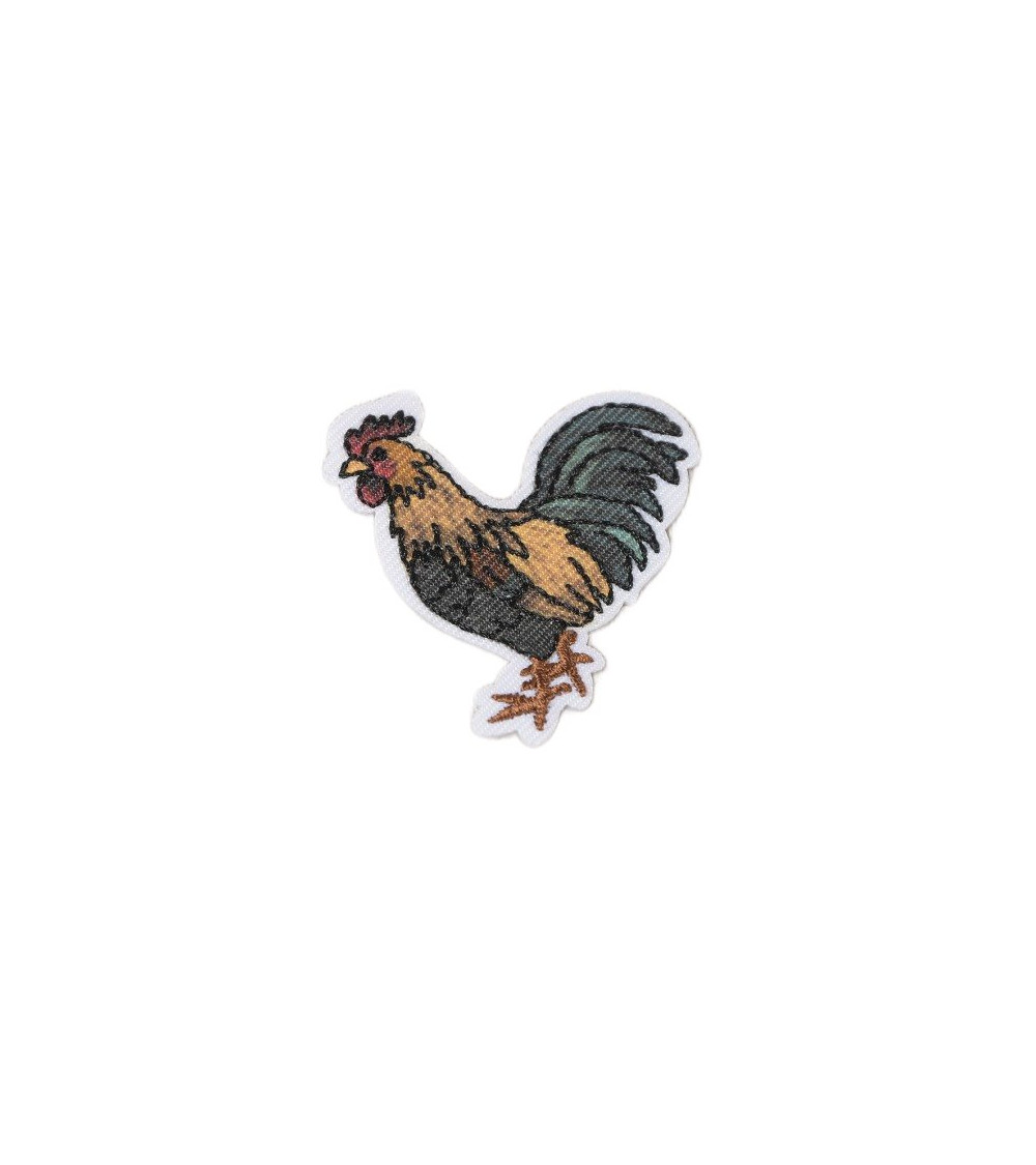 Lot de 3 écussons campagne coq 3,5x3,5cm