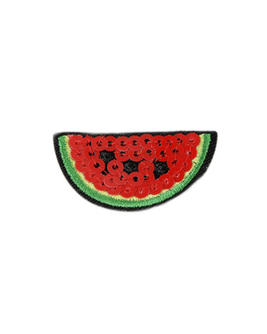 Set di 3 toppe termoadesive con frutta e paillettes anguria 3,5 x 3,5 cm