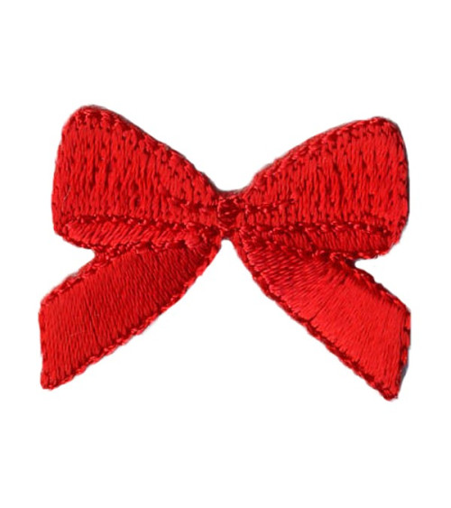 Set di 3 toppe termoadesive con fiocco rosso brillante