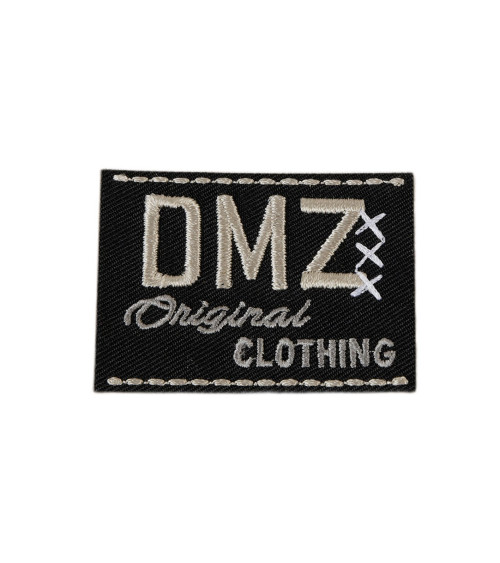 Set of 3 brown DMZ iron-on patches 5cm x3.5cm