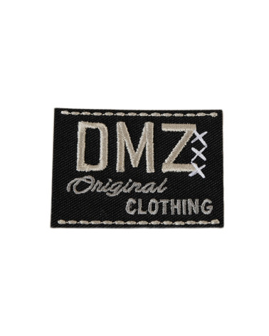 Set of 3 brown DMZ iron-on patches 5cm x3.5cm