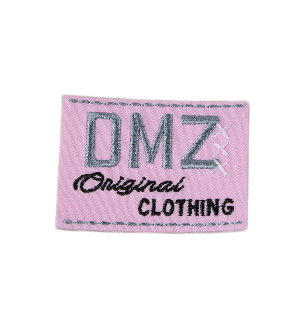 Set of 3 pink DMZ iron-on patches 5cm x3.5cm