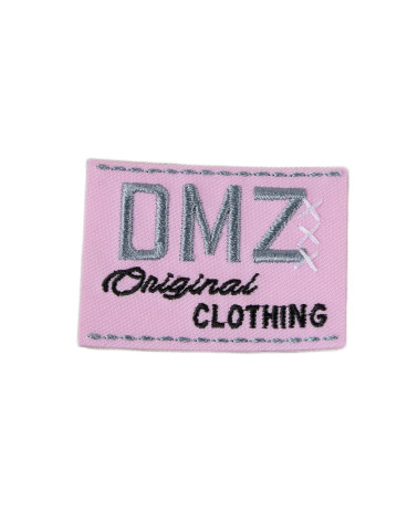 Set of 3 pink DMZ iron-on patches 5cm x3.5cm