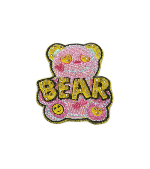Bear pearl badge 4.5cm x3cm