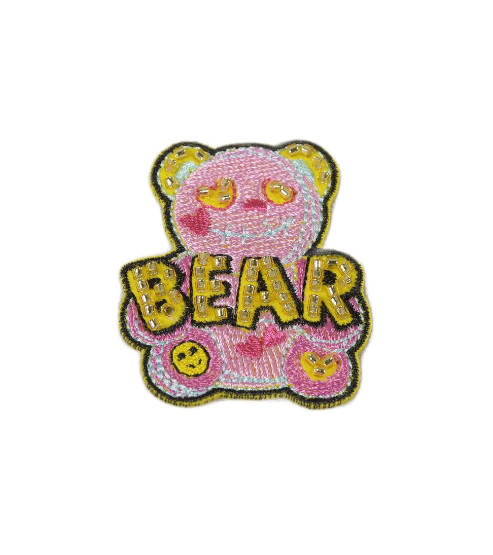 Bear pearl badge 4.5cm x3cm