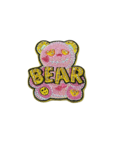 Set of 3 pearl bear badges 4.5cm x 3cm