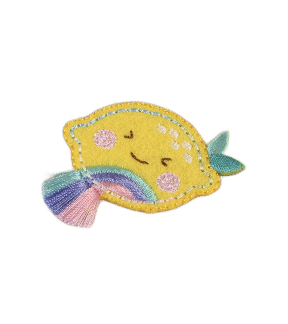Iron-on patch with lemon fringes 4cm x 4cm