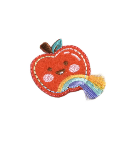 Iron-on patch with apple fringes 4.5cm x 4cm