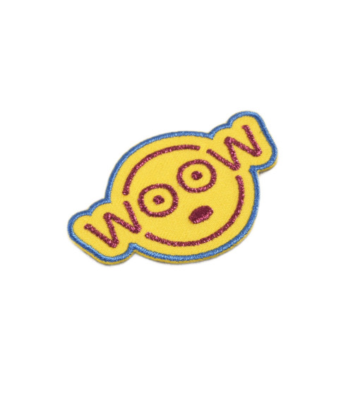 Iron-on patch woow messages 3.5cm x 5.5cm