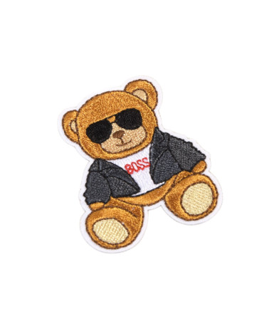 Star boss bear iron-on patch 5.5cm x 4.5cm