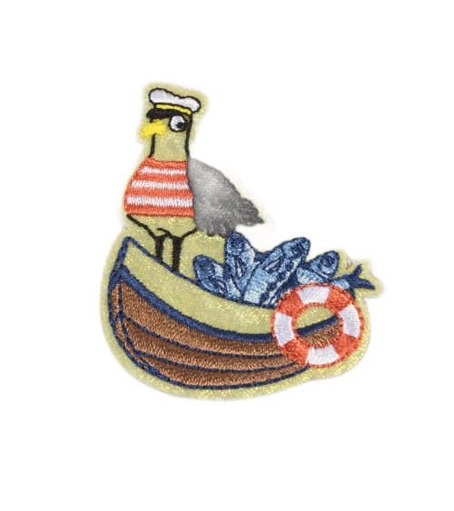 Pelican ocean iron-on patch 5.5cm x 5cm