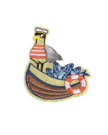 Pelican ocean iron-on patch 5.5cm x 5cm