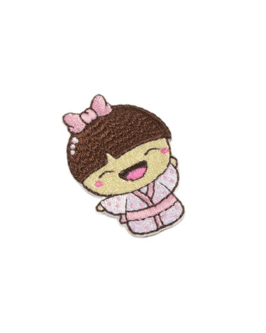 Iron-on badge Asia kimono pink 4.5cm x 3cm
