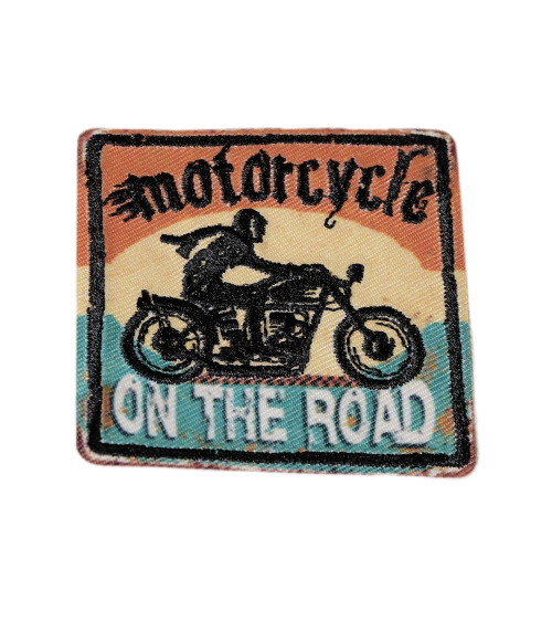 Vintage sport on the road iron-on patch 5.5cm x 5.5cm