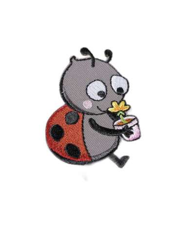 Simpatica toppa termoadesiva a forma di coccinella animale 6 cm x 4 cm