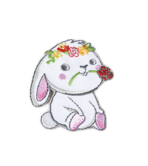 Cute animal rabbit iron-on patch 5.5cm x 4cm