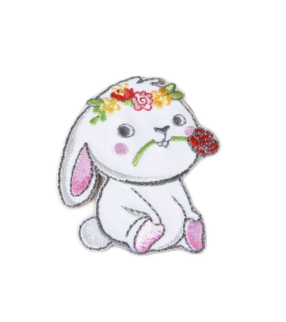Cute animal rabbit iron-on patch 5.5cm x 4cm