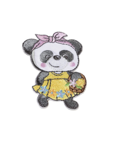 Toppa termoadesiva con simpatici animali panda 6 cm x 4,5 cm