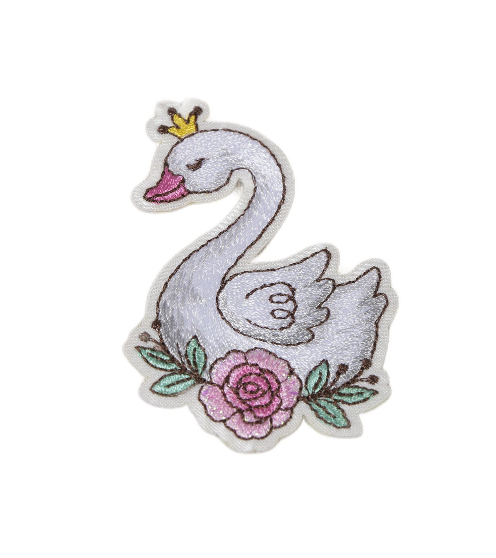 Ecusson thermocollant danse cygne 6cm x 4,5cm