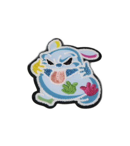 Iron-on luminescent monster badge blue monster 5cm x 4.5cm