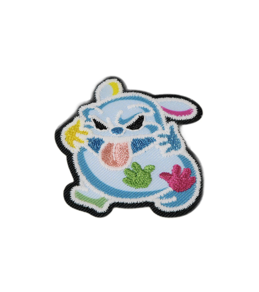 Iron-on luminescent monster badge blue monster 5cm x 4.5cm