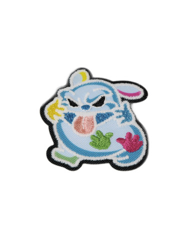 Iron-on luminescent monster badge blue monster 5cm x 4.5cm